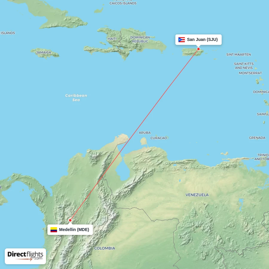 MDE - SJU route map