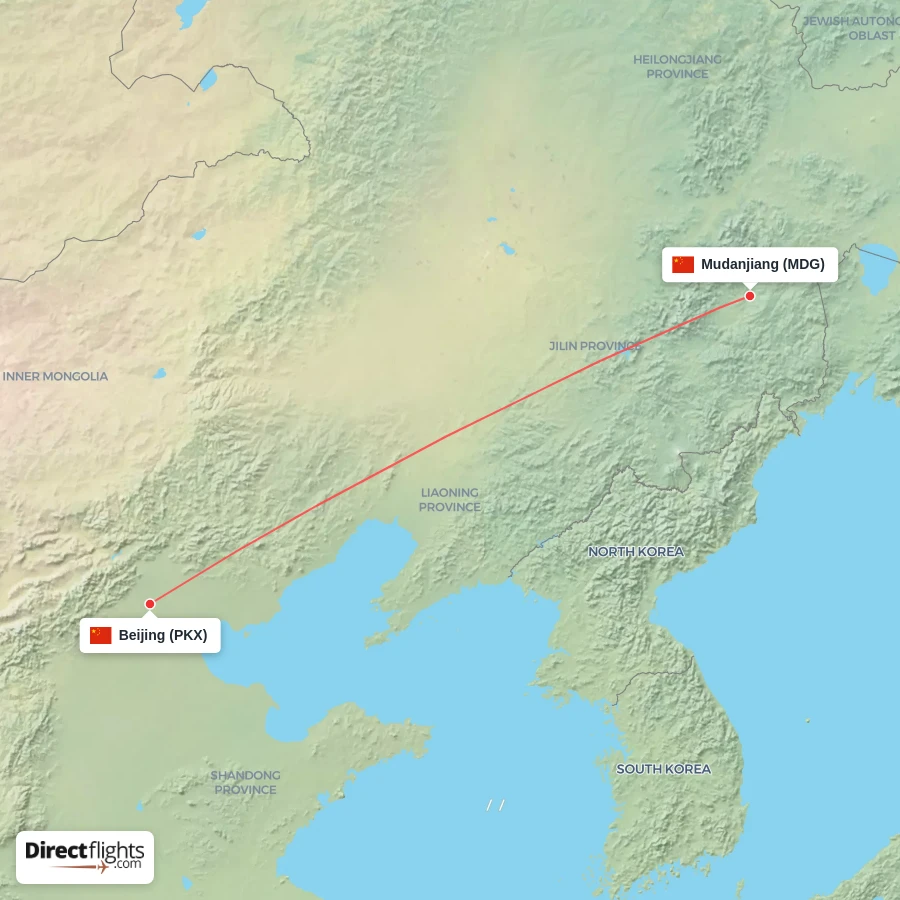 MDG - PKX route map
