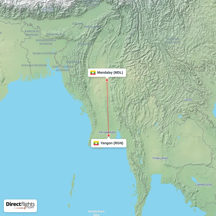 MDL - RGN route map