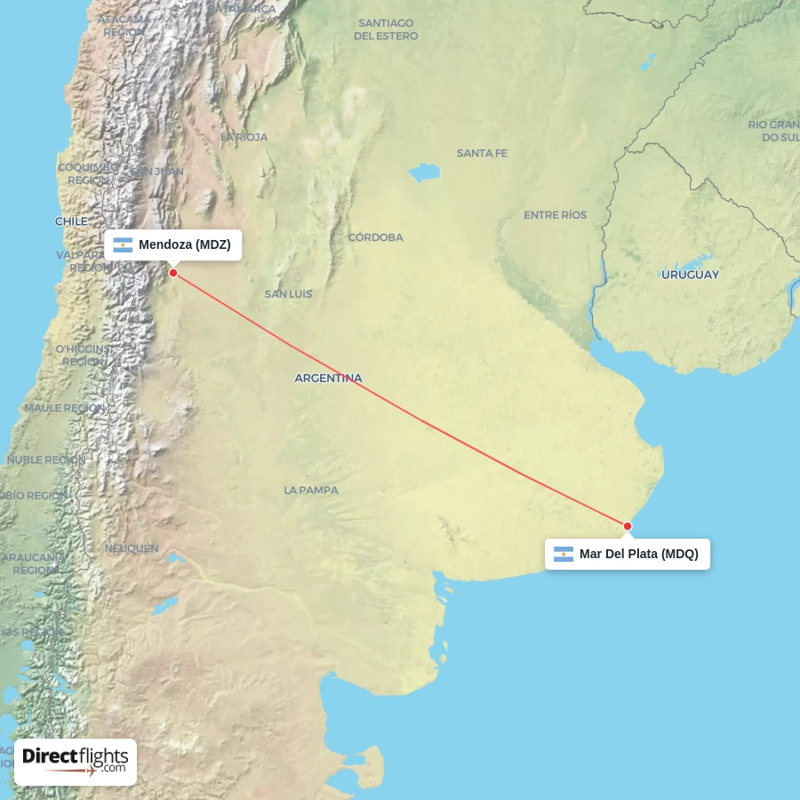 MDQ - MDZ route map