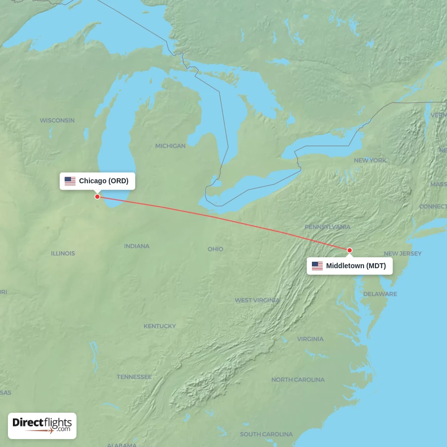 MDT - ORD route map
