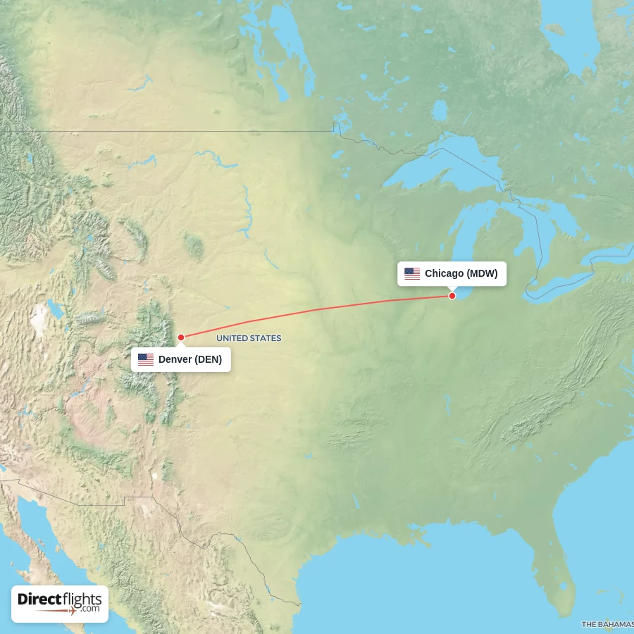 MDW - DEN route map