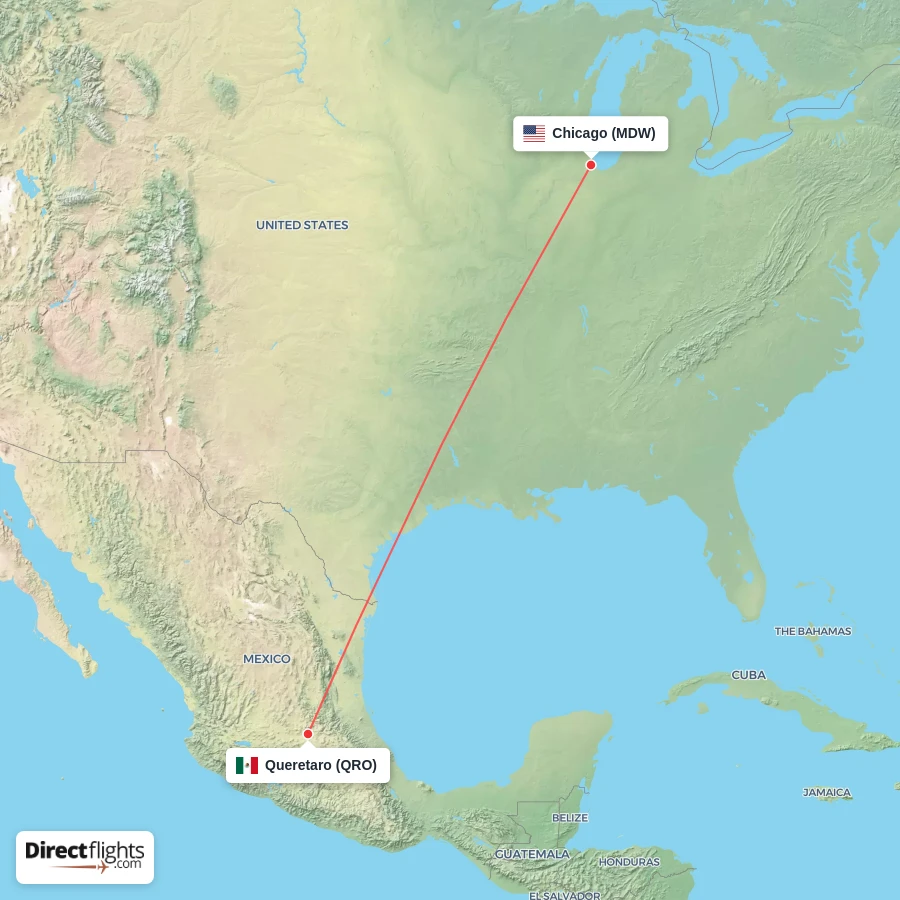 MDW - QRO route map
