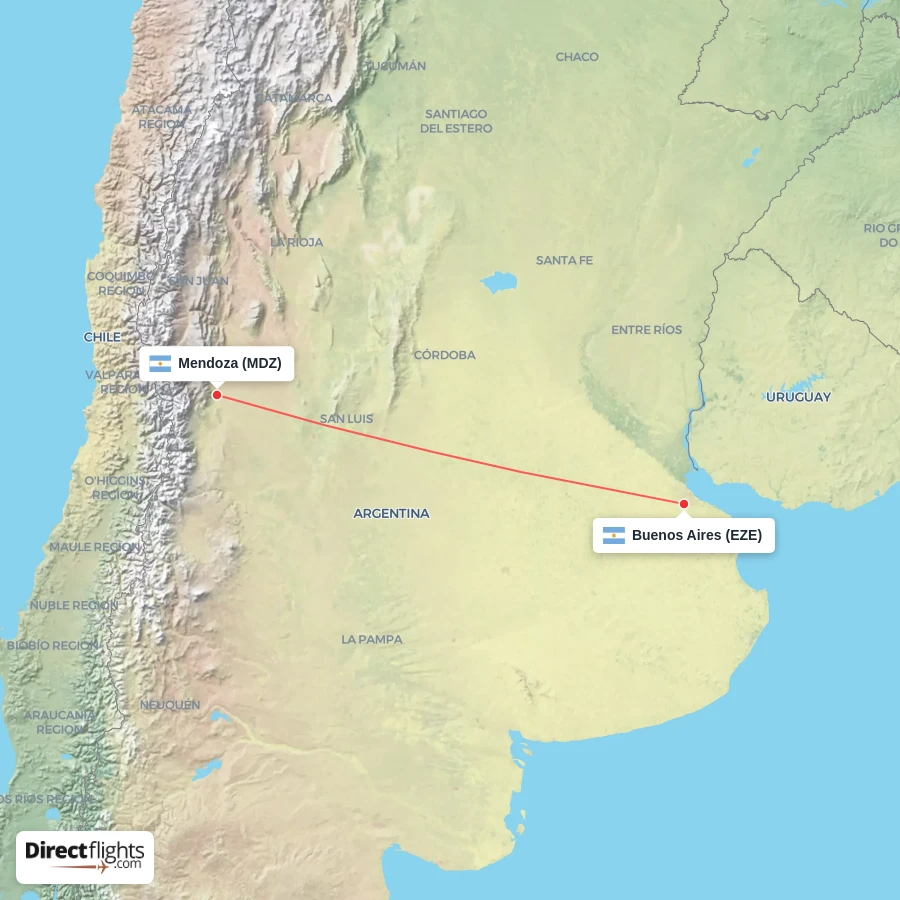 MDZ - EZE route map