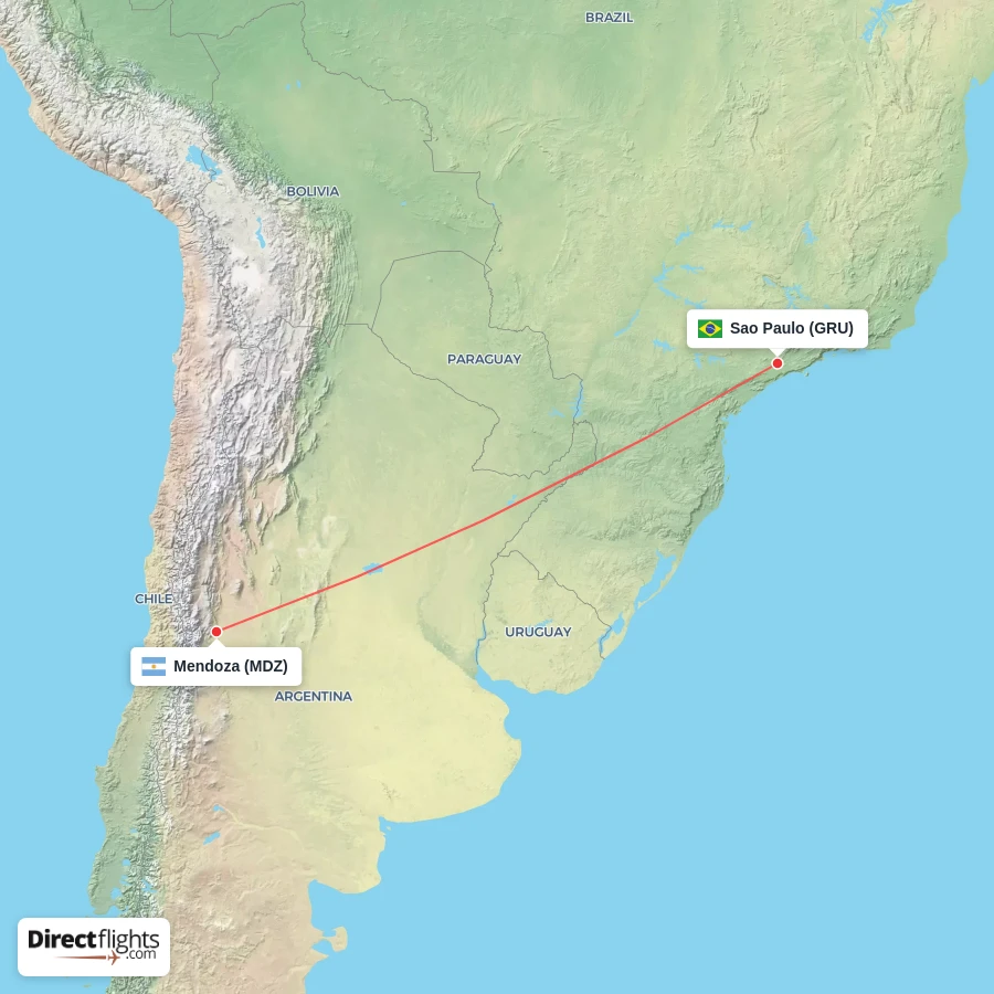 MDZ - GRU route map