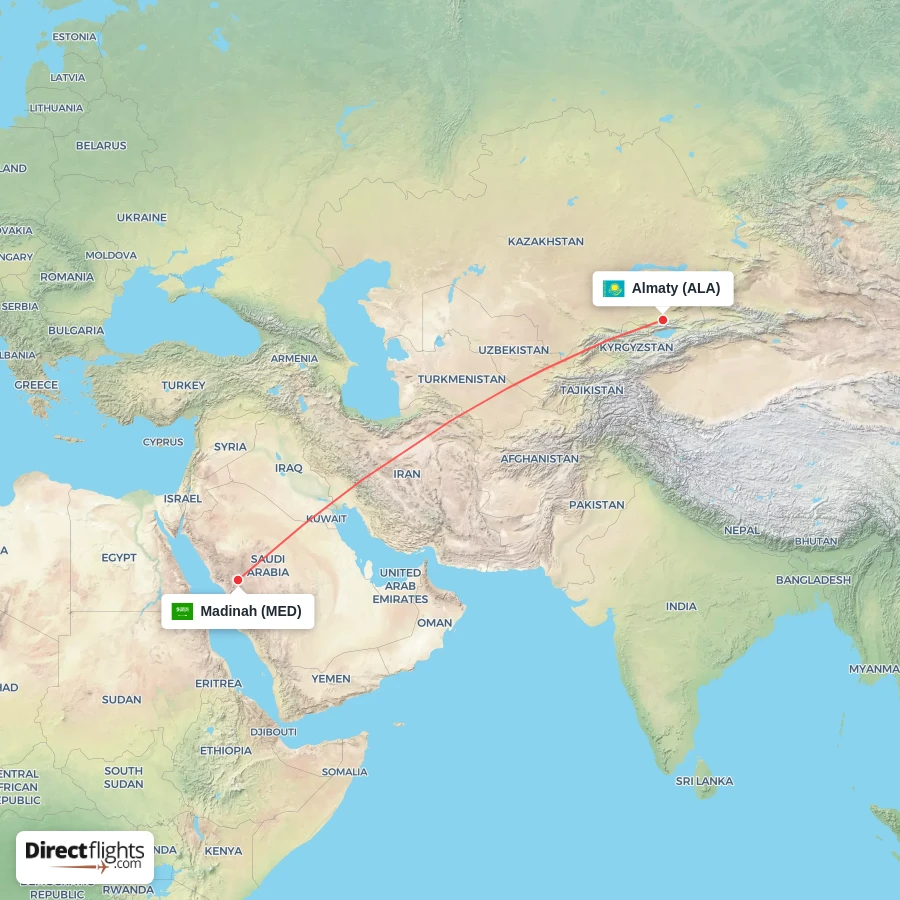 MED - ALA route map