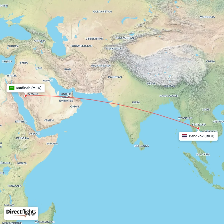 MED - BKK route map