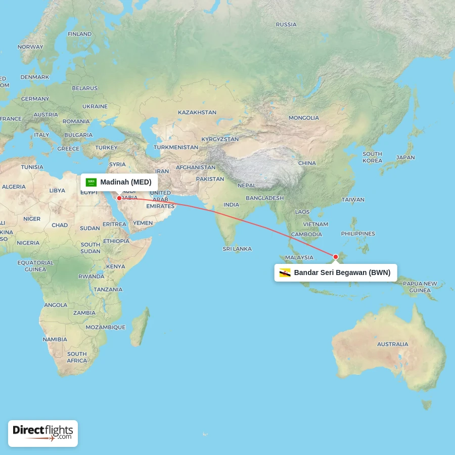 MED - BWN route map
