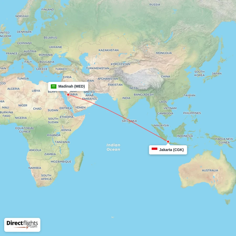 MED - CGK route map