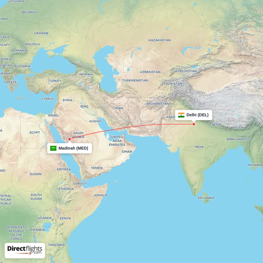 MED - DEL route map