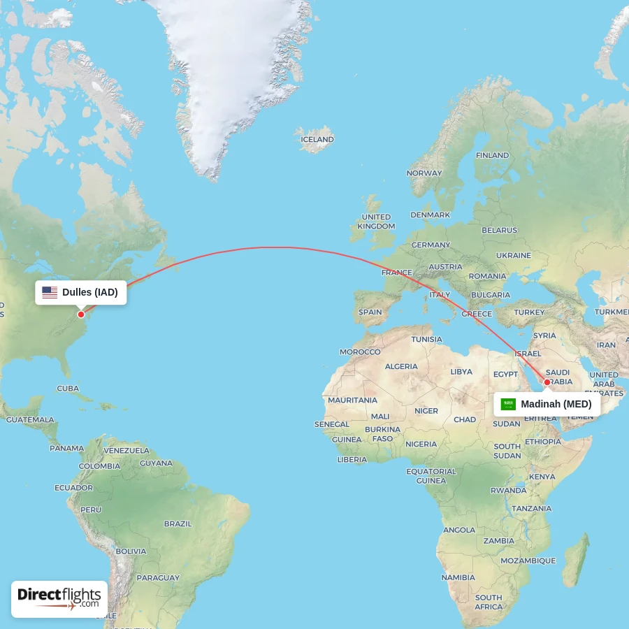 MED - IAD route map