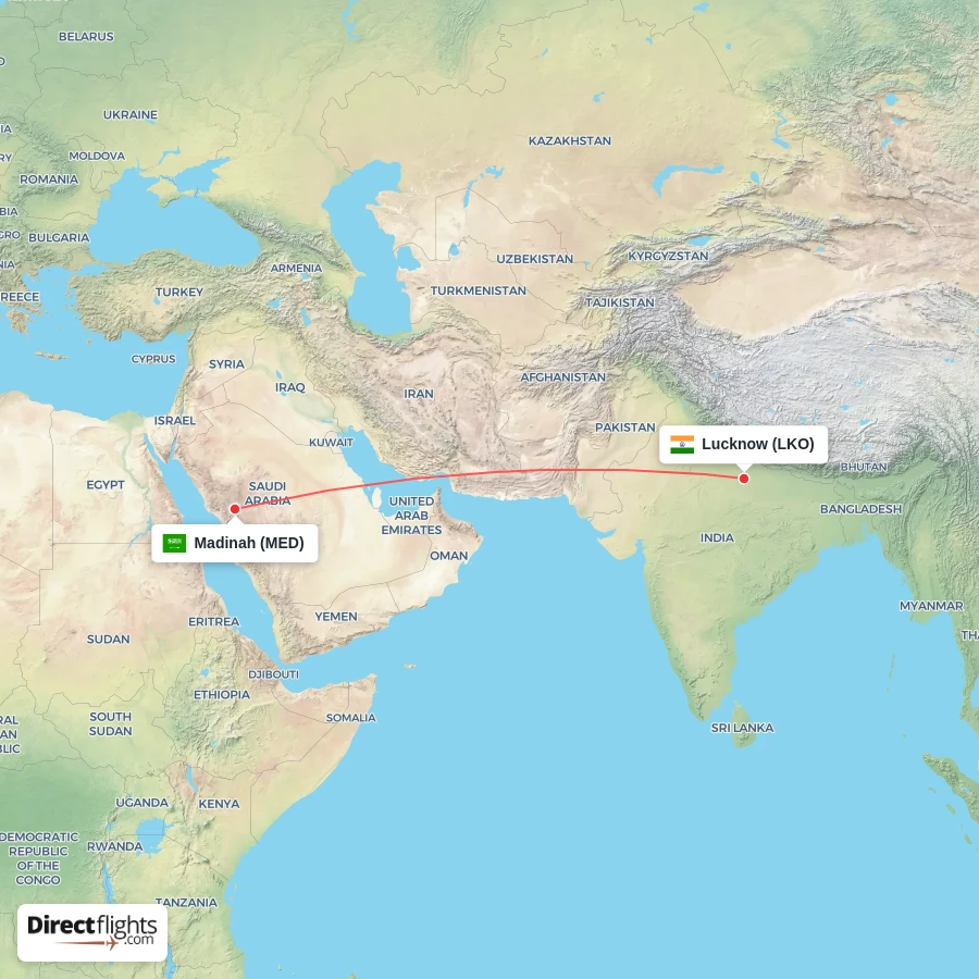 MED - LKO route map