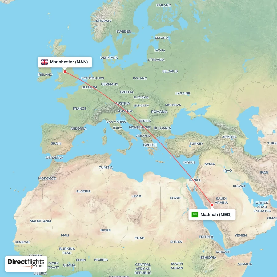 MED - MAN route map