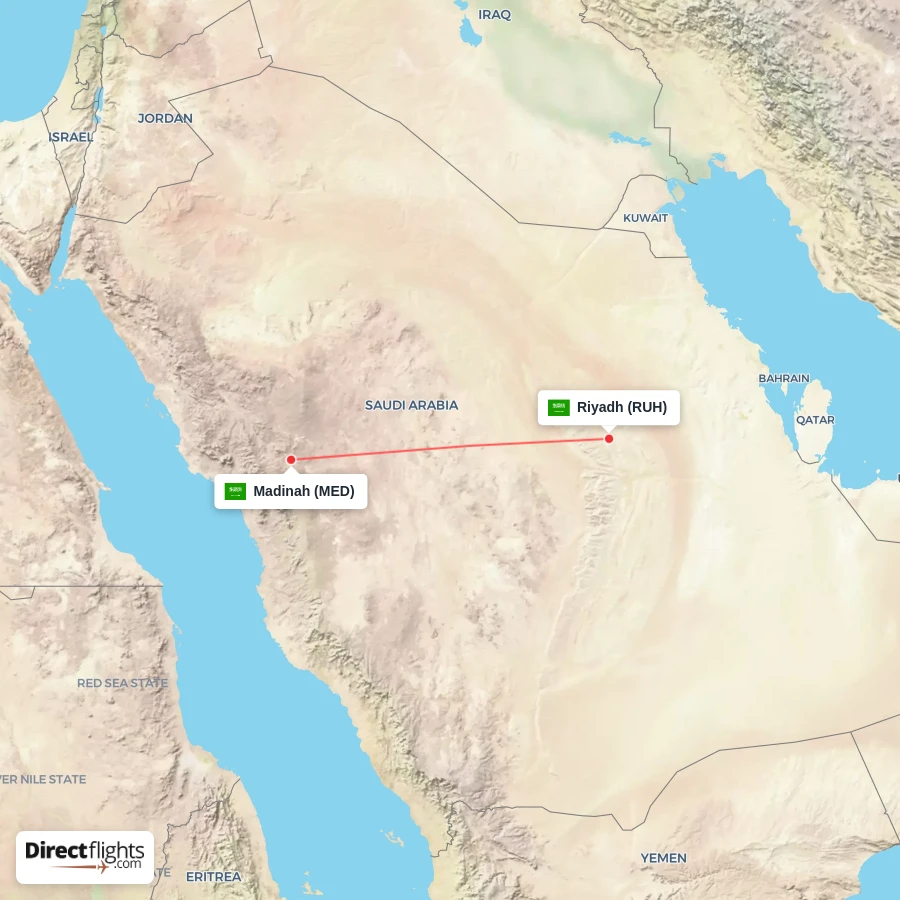 MED - RUH route map