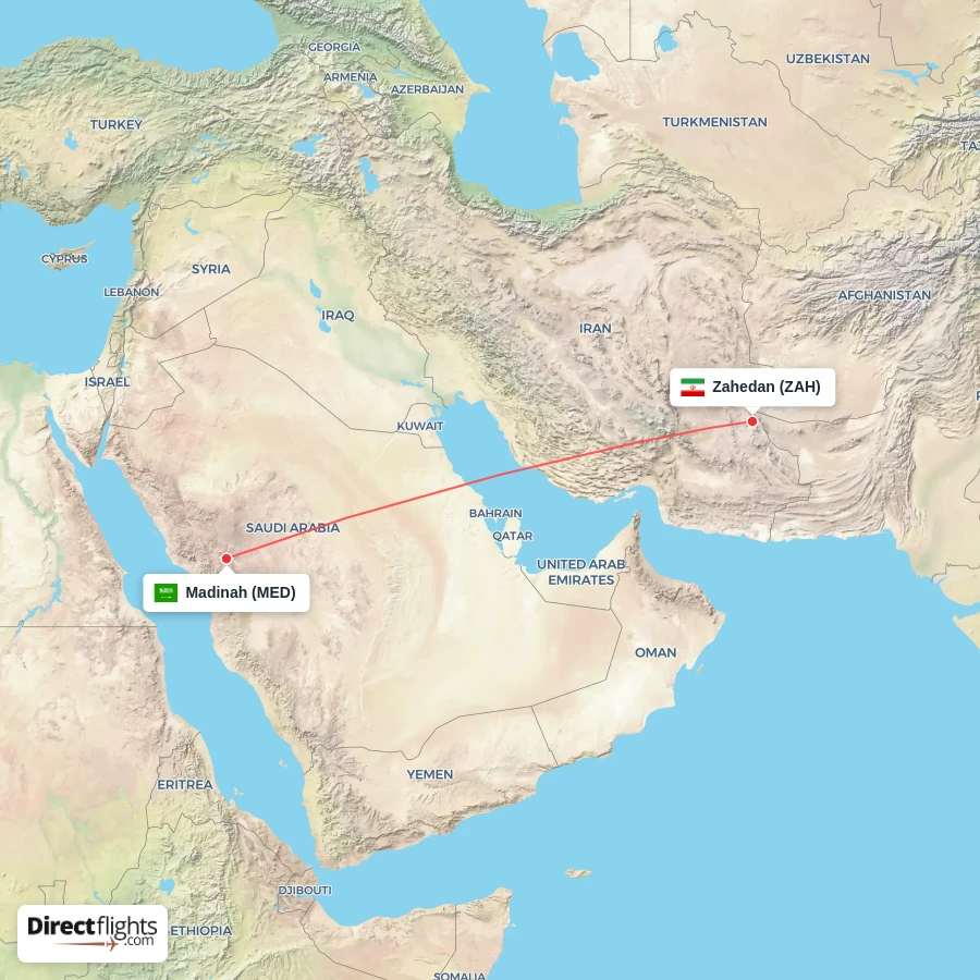 MED - ZAH route map