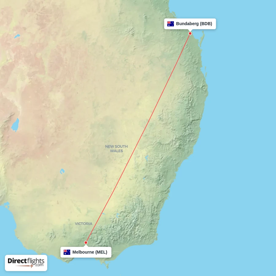 MEL - BDB route map