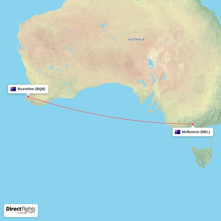 MEL - BQB route map