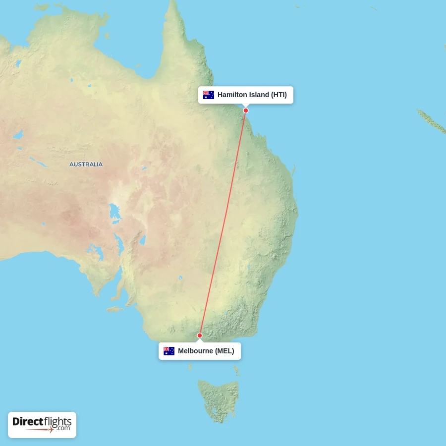 MEL - HTI route map
