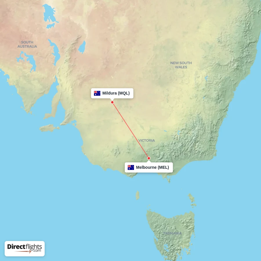 MEL - MQL route map