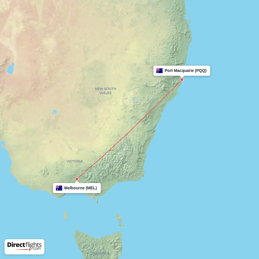 MEL - PQQ route map