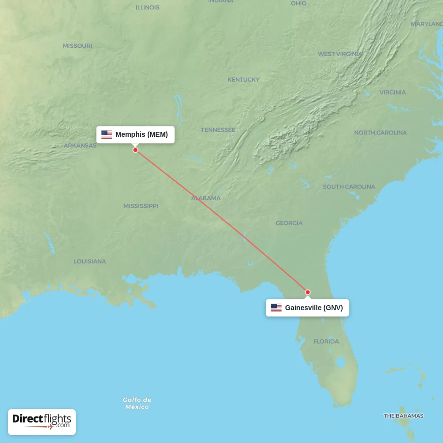 MEM - GNV route map