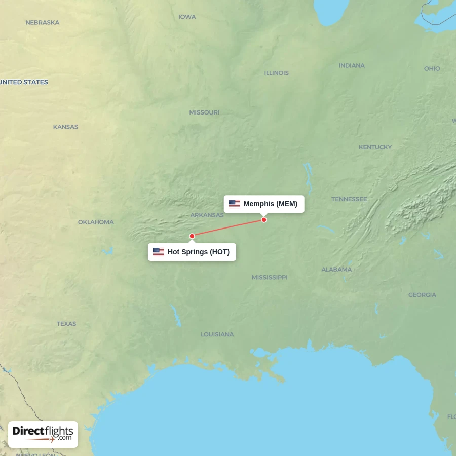 MEM - HOT route map