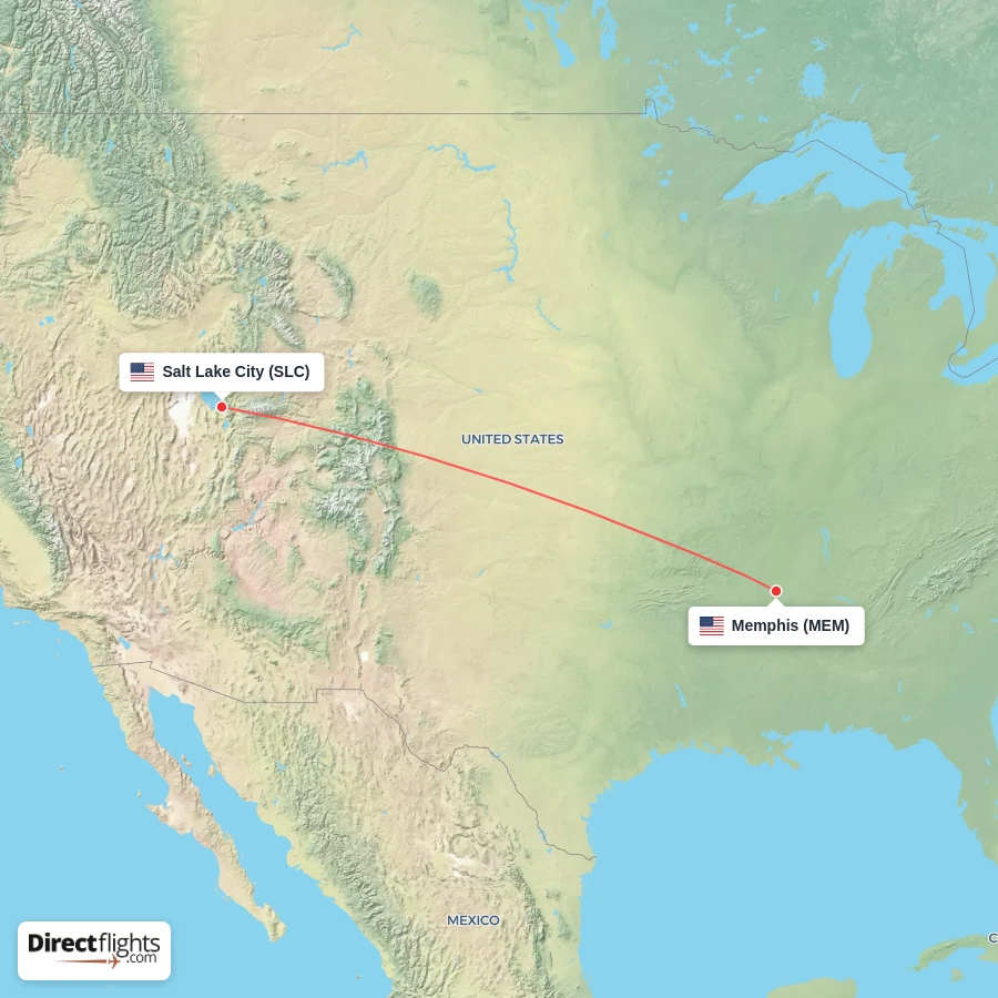 MEM - SLC route map