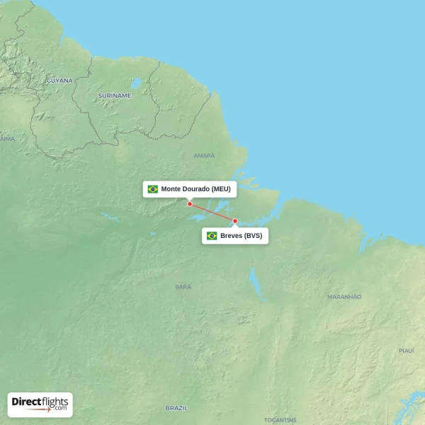 Monte Dourado - Breves direct flight map