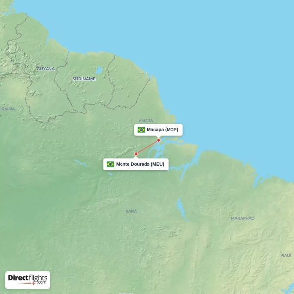 Monte Dourado - Macapa direct flight map