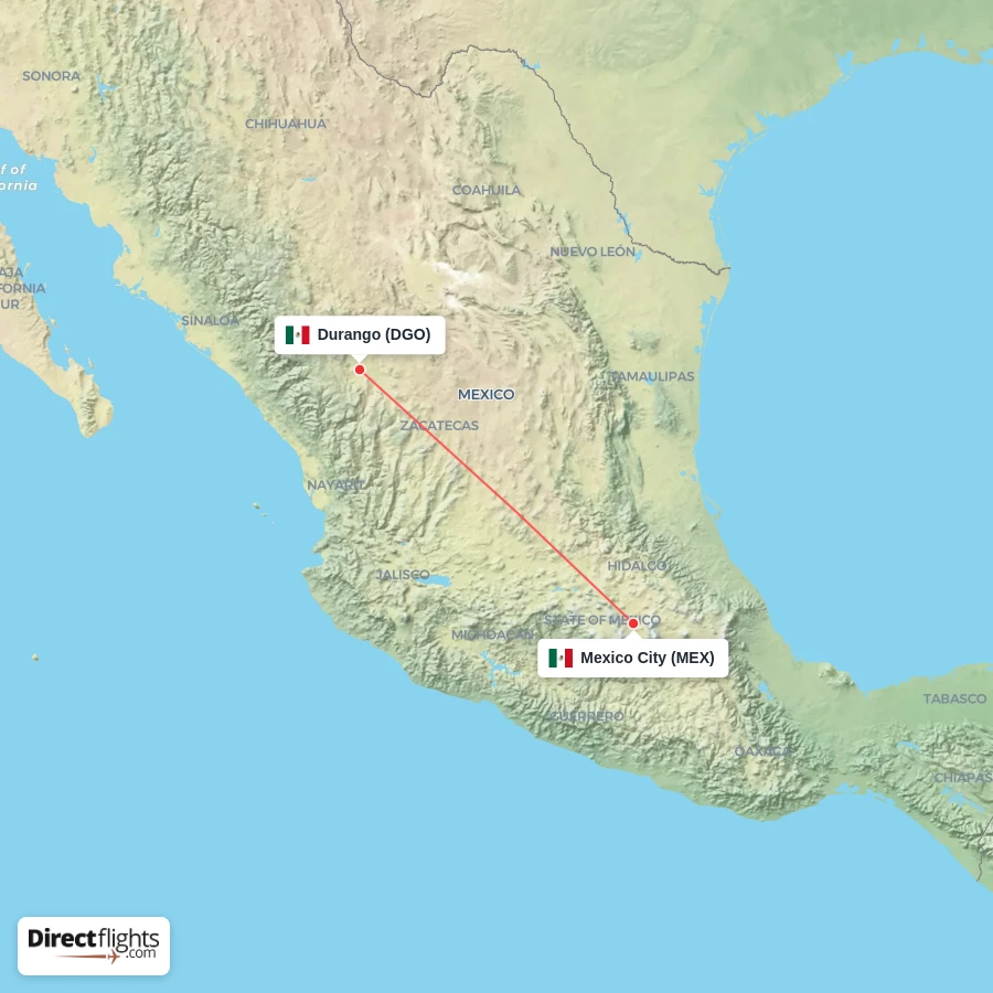 MEX - DGO route map