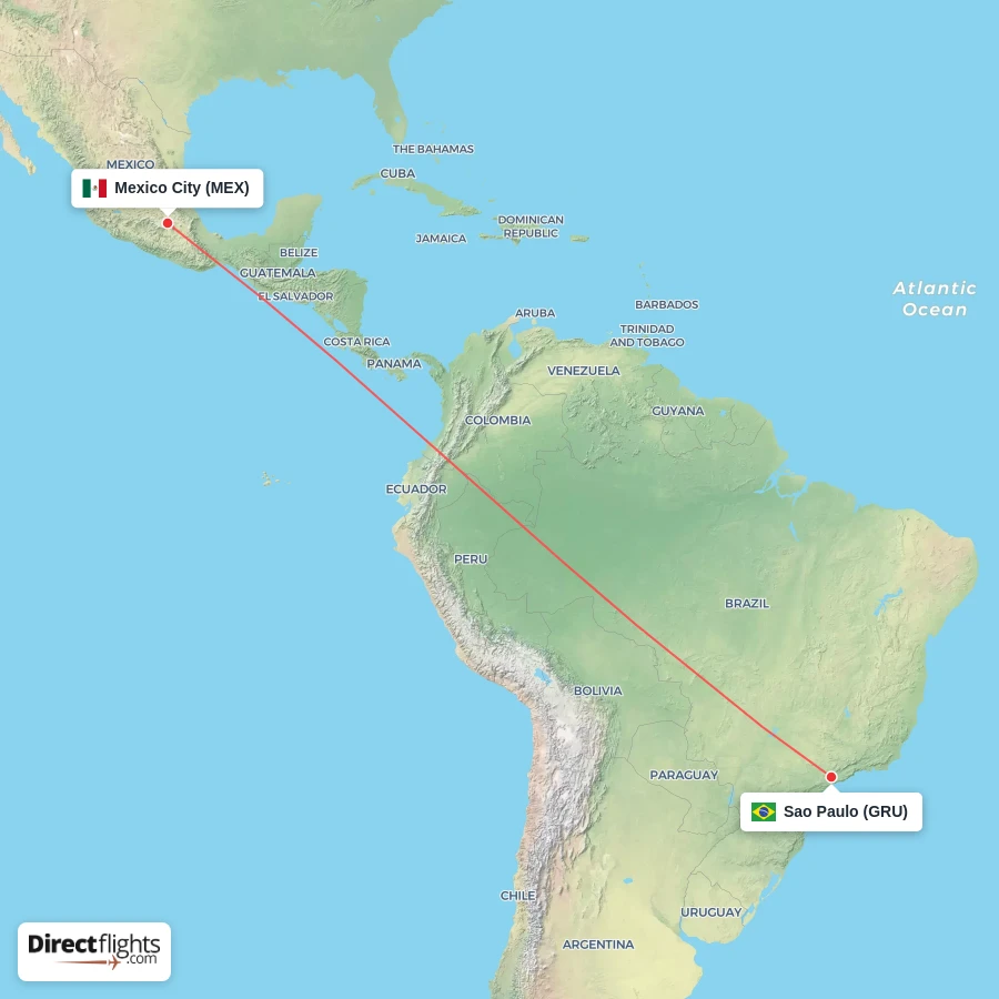MEX - GRU route map