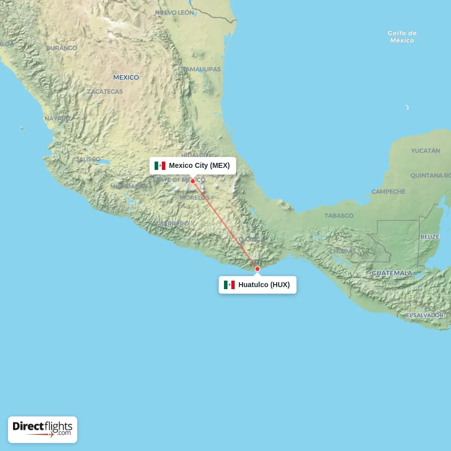 MEX - HUX route map