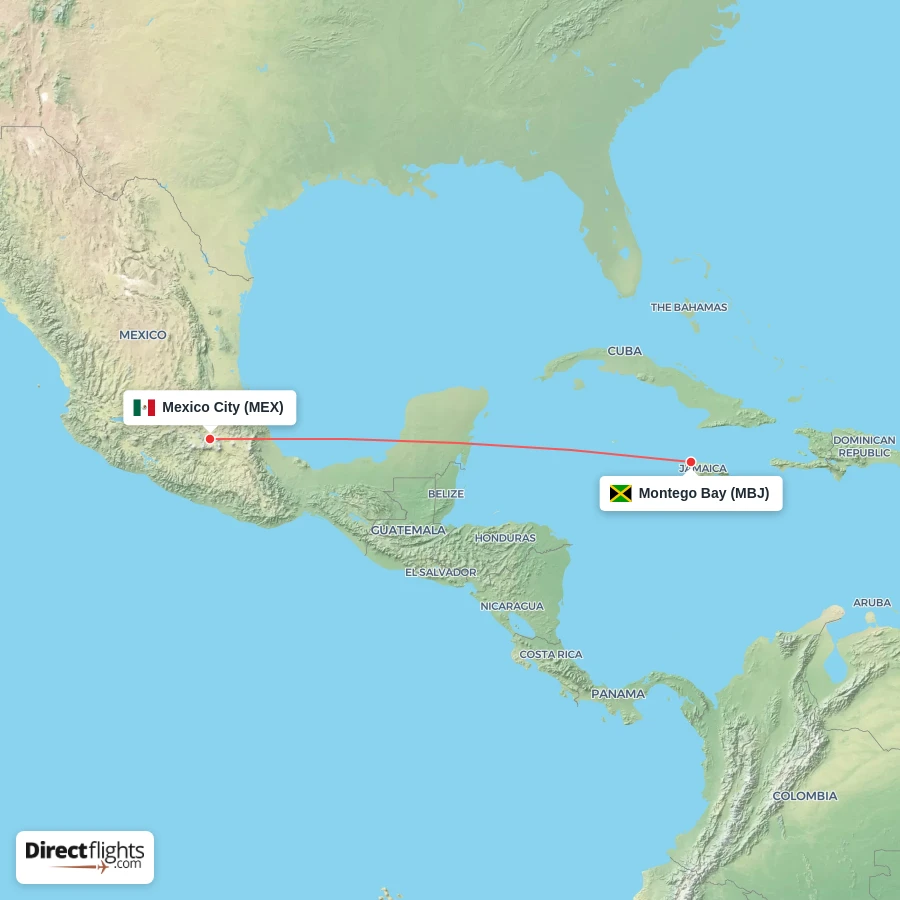 MEX - MBJ route map