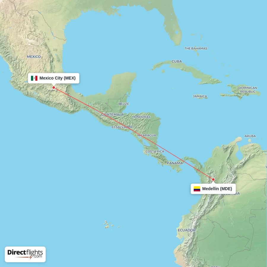 MEX - MDE route map