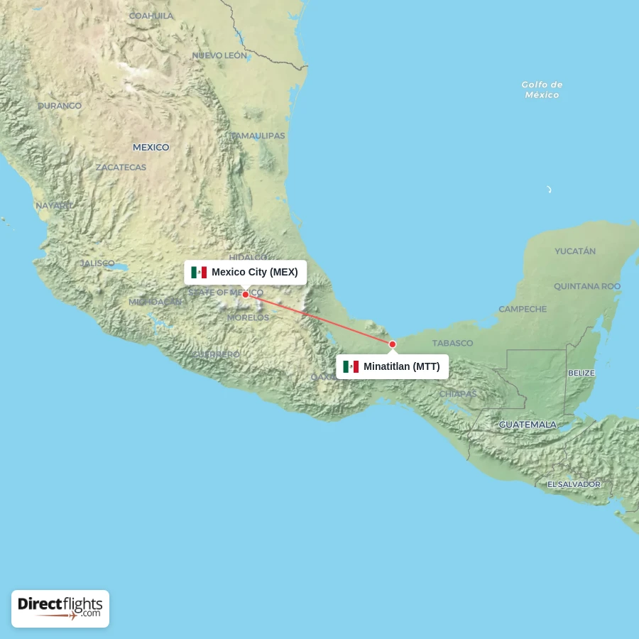MEX - MTT route map