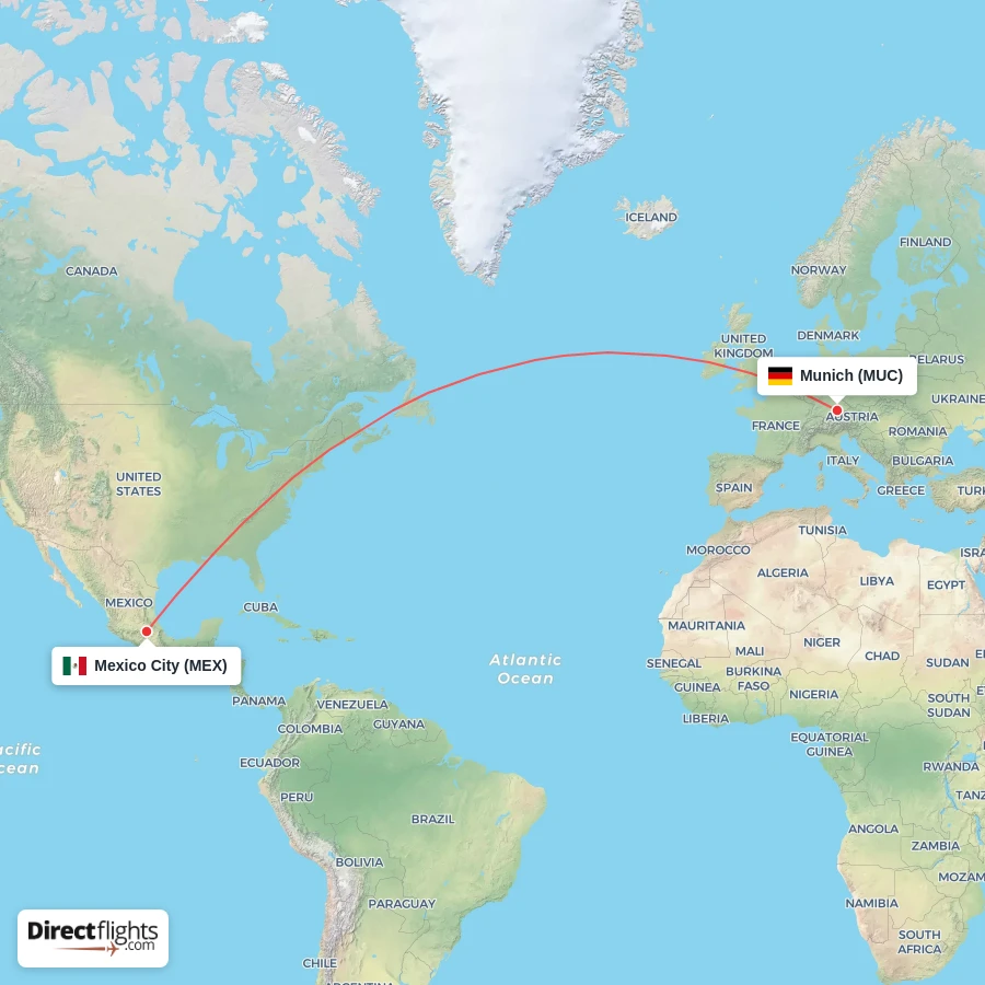 MEX - MUC route map
