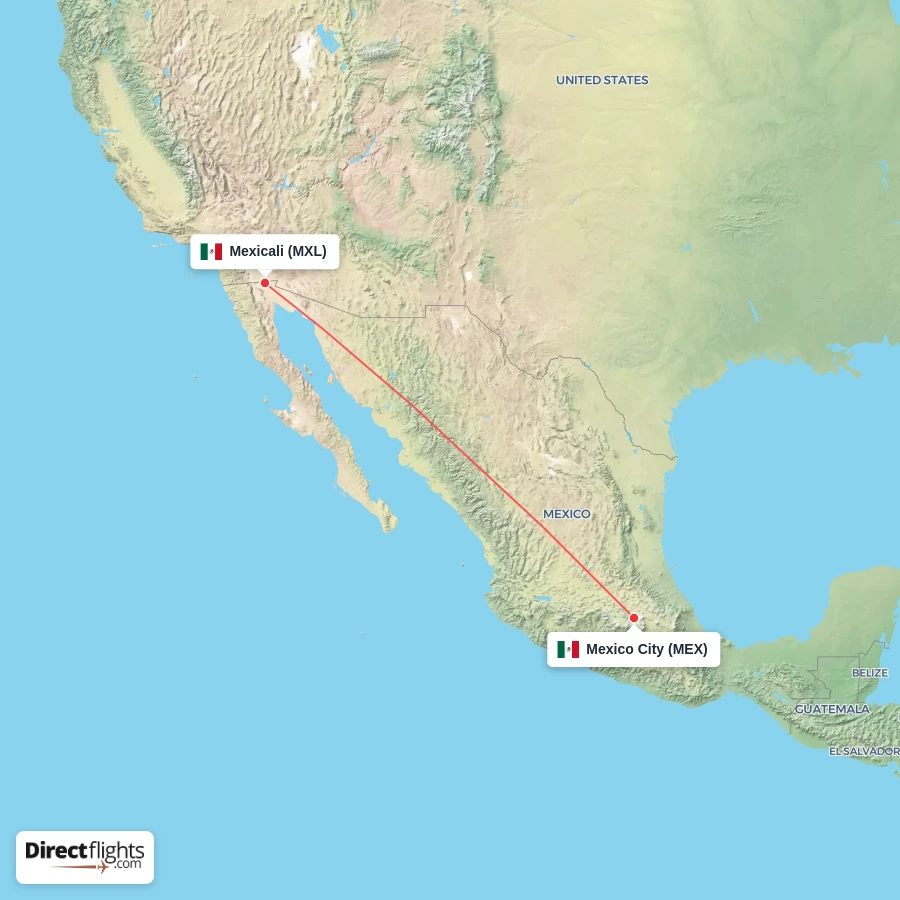 MEX - MXL route map