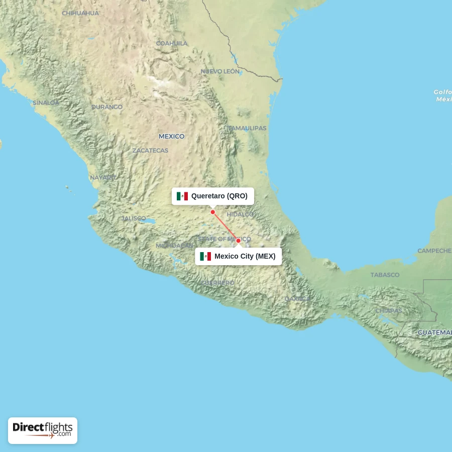 MEX - QRO route map