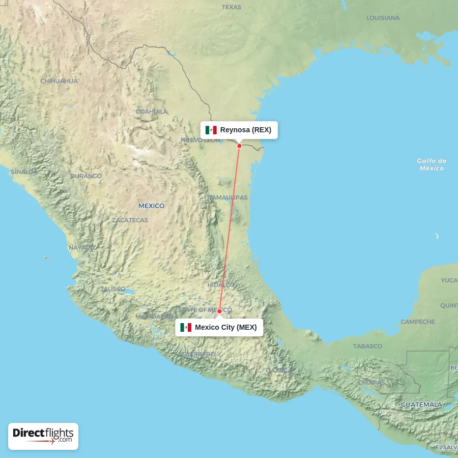 MEX - REX route map