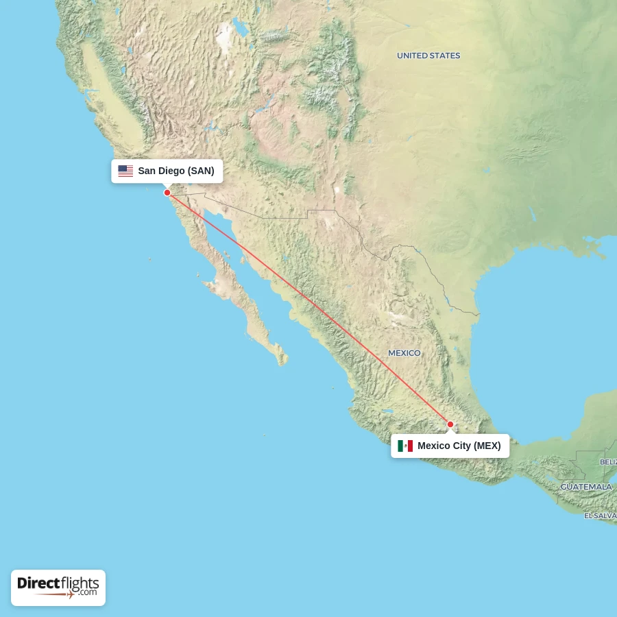 MEX - SAN route map
