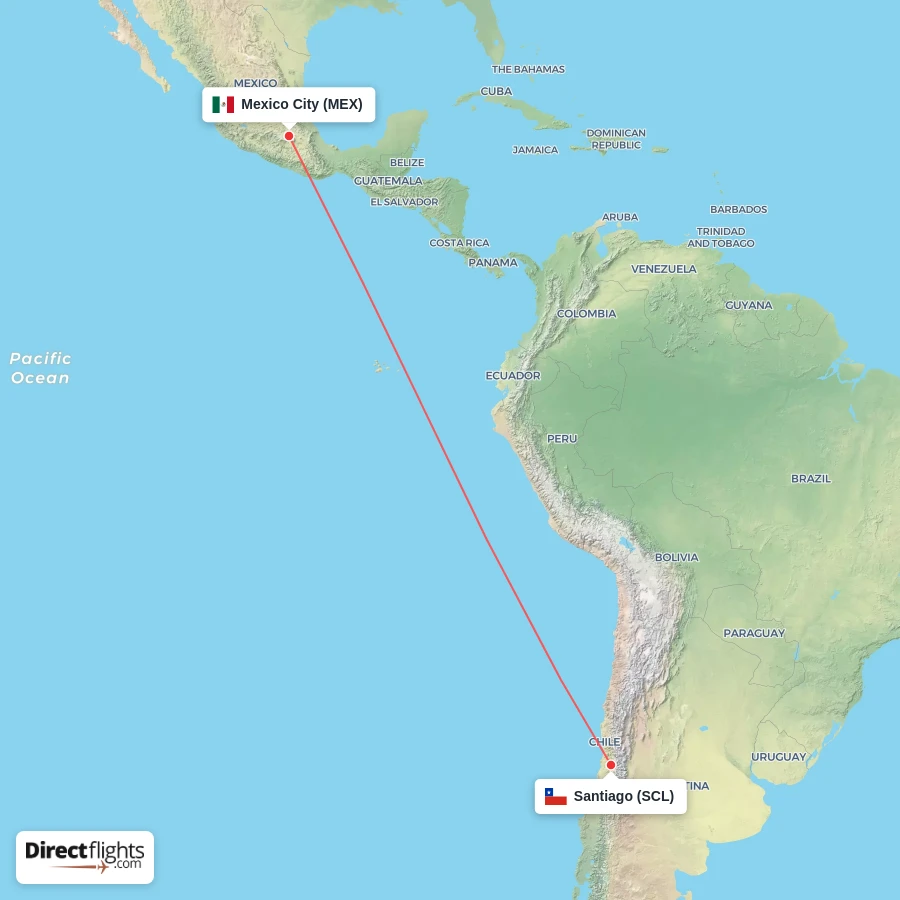 MEX - SCL route map