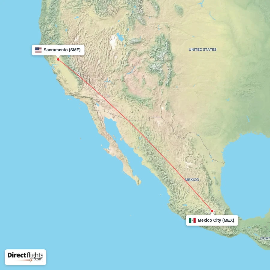 MEX - SMF route map