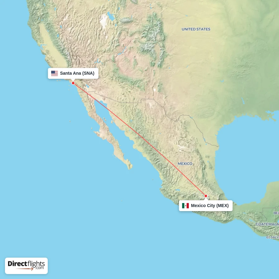 MEX - SNA route map