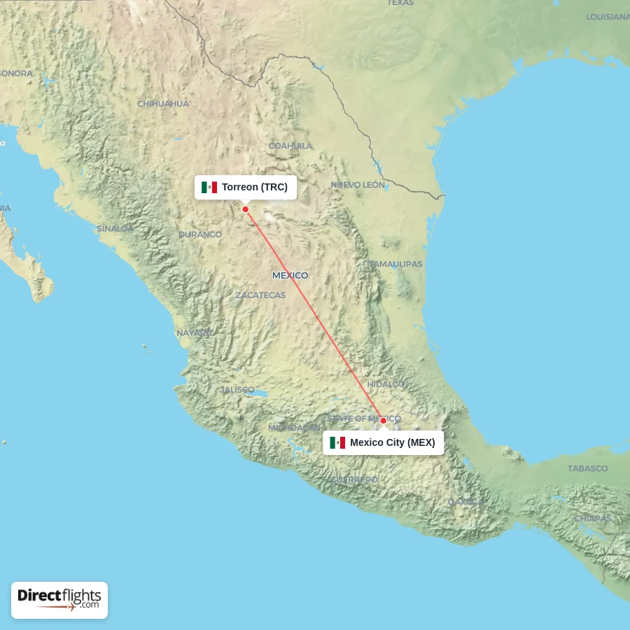 MEX - TRC route map