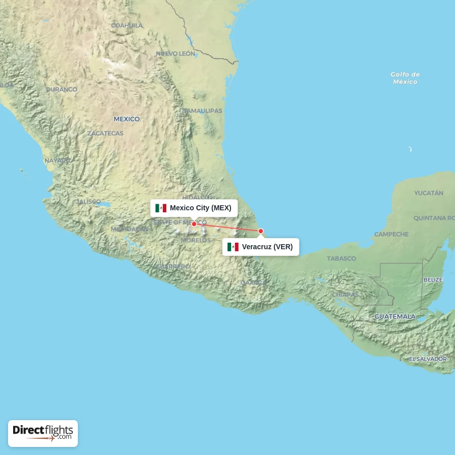 MEX - VER route map