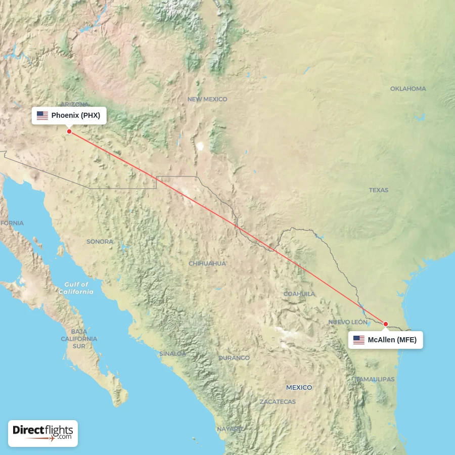 MFE - PHX route map
