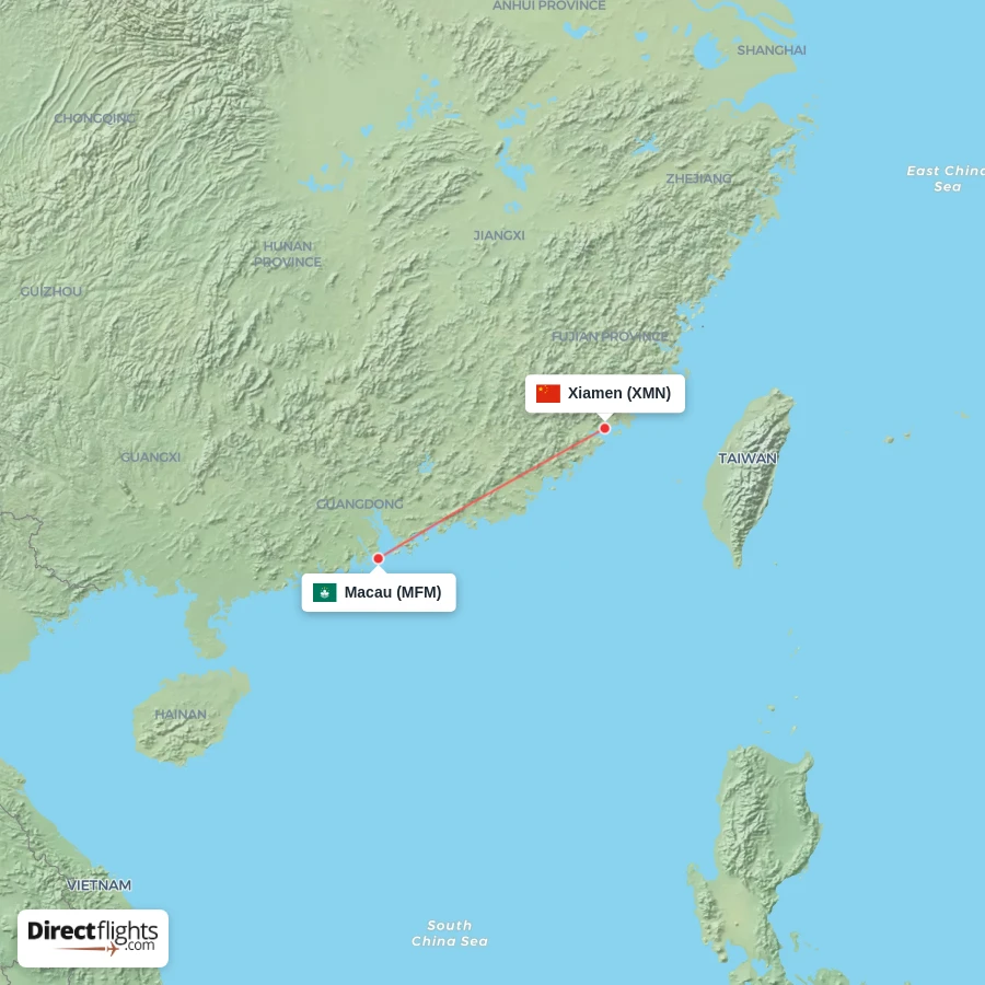 MFM - XMN route map