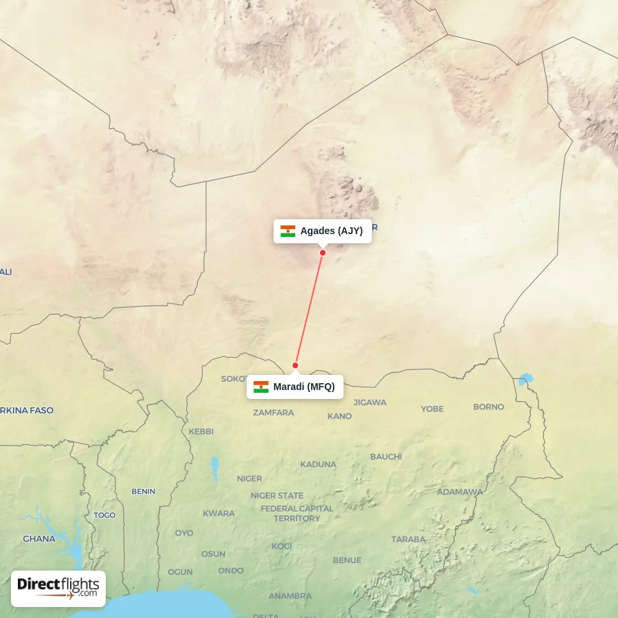 MFQ - AJY route map