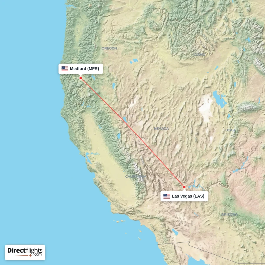 MFR - LAS route map