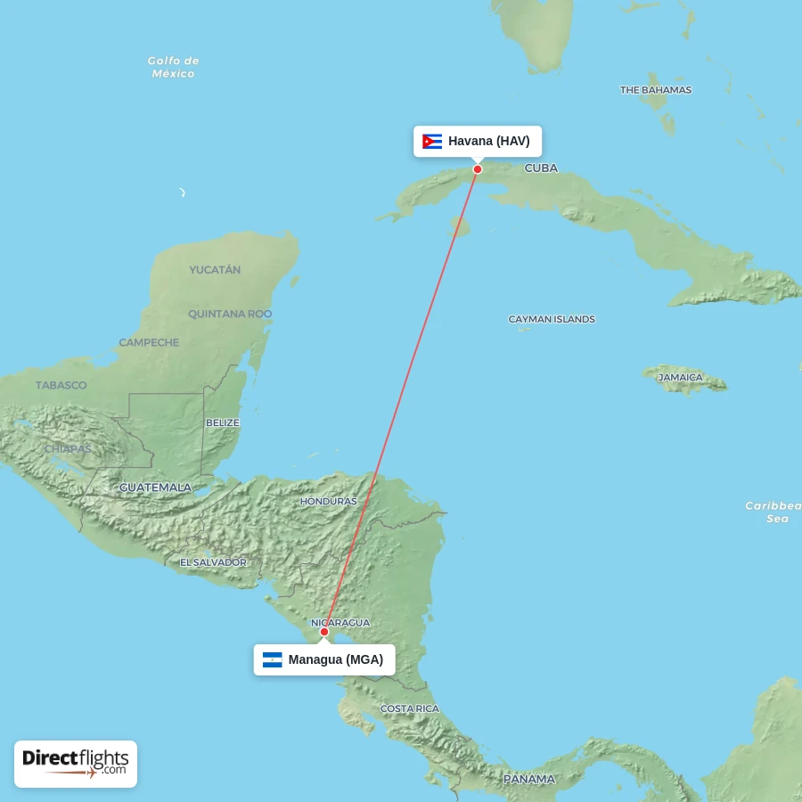 MGA - HAV route map